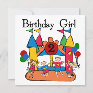 Big Bounce Girl 2nd Birthday Tshirts and Gifts Card