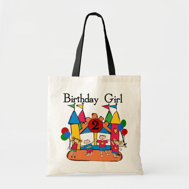 Big Bounce Girl 2nd Birthday Tshirts and Gifts Tote Bag (Front)
