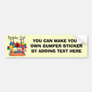 Big Bounce Girl 3rd Birthday Tshirts and Gifts Bumper Sticker