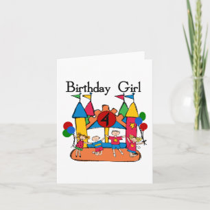 Big Bounce Girl 4th Birthday T-shirts and Gifts Card