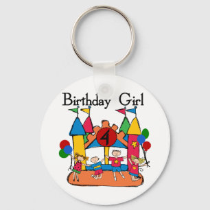 Big Bounce Girl 4th Birthday T-shirts and Gifts Key Ring