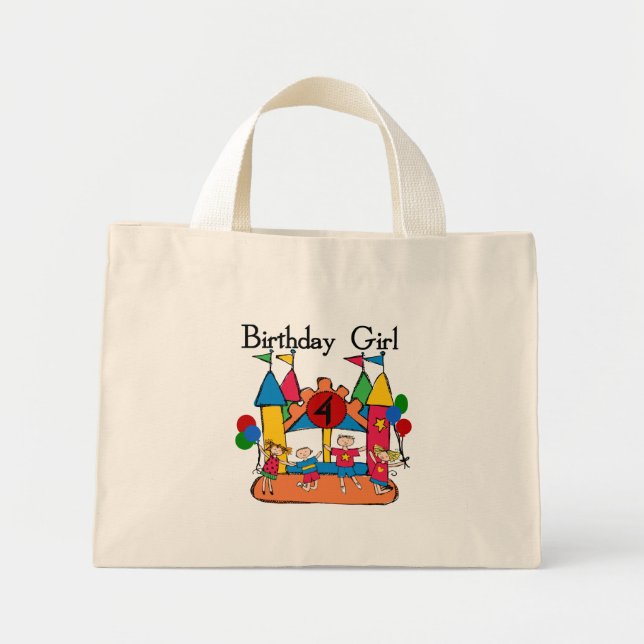 Big Bounce Girl 4th Birthday T-shirts and Gifts Mini Tote Bag (Front)