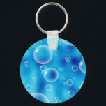 Big Bouncing Blue Bubbles Key Ring<br><div class="desc">Big bouncing shiny blue bubbles! Cute and cheerful pattern.</div>