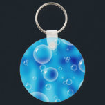 Big Bouncing Blue Bubbles Key Ring<br><div class="desc">Big bouncing shiny blue bubbles! Cute and cheerful pattern.</div>
