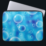 Big Bouncing Blue Bubbles Laptop Sleeve<br><div class="desc">Big bouncing shiny blue bubbles! Cute and cheerful pattern.</div>