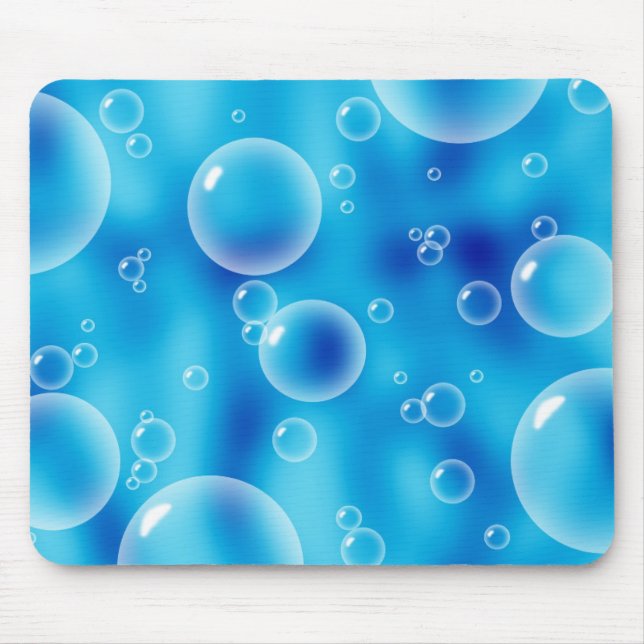 Big Bouncing Blue Bubbles Mouse Mat (Front)