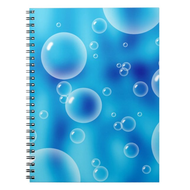 Big Bouncing Blue Bubbles Notebook (Front)