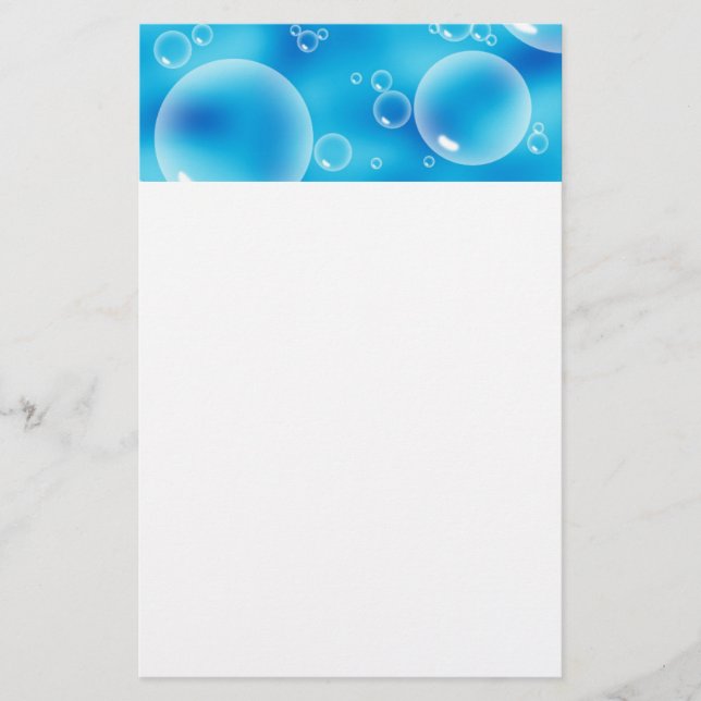 Big Bouncing Blue Bubbles Stationery (Front)