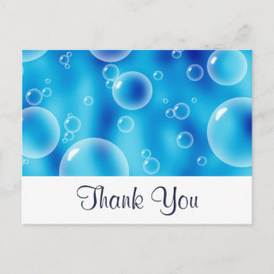 Big Bouncing Blue Bubbles Thank You Postcard