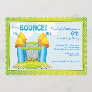 Big Bouncy Bounce House Birthday Party Invitation