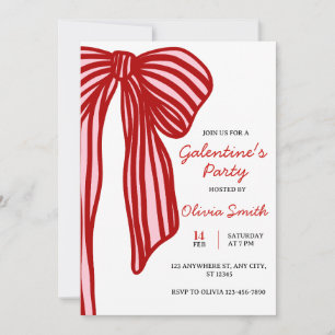 big bow coquette galentines girls night party invitation