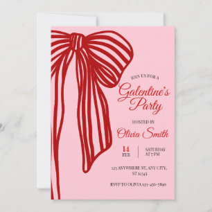 big bow coquette galentines girls night party invitation