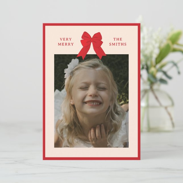 Big Bow Flat Holiday Card (Standing Front)