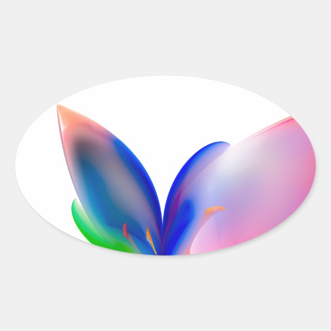 Big Bow Gift Box Oval Sticker (Front)