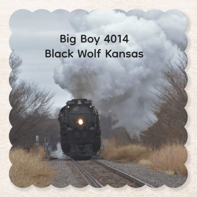 Big Boy 4014 Black Wolf KansasPaper Coaster (Front)