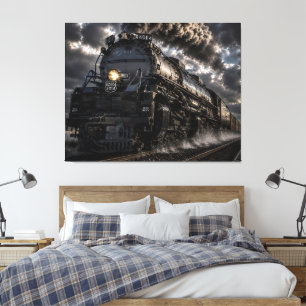Big Boy 4014 Steam Giant Through the Storm His Canvas Print