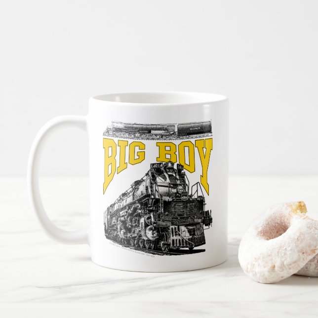 Big Boy 4014 Steam Loco. Union Pacific Class 4000 Coffee Mug (With Donut)