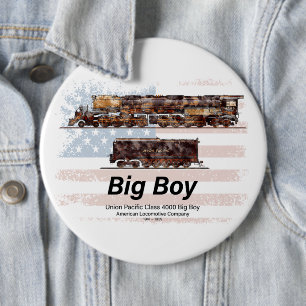 Big Boy Vintage Steam Train American Locomotive 6 Cm Round Badge