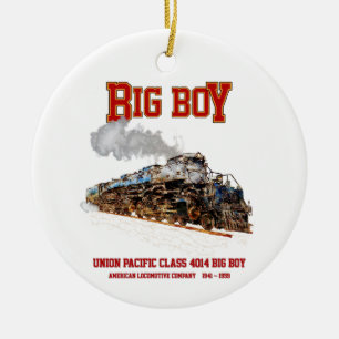 Big Boy Vintage Steam Train American Locomotive  Ceramic Tree Decoration