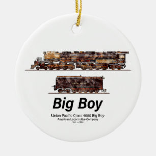 Big Boy Vintage Steam Train American Locomotive  Ceramic Tree Decoration