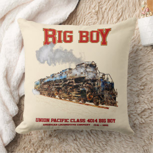 Big Boy Vintage Steam Train American Locomotive  Cushion