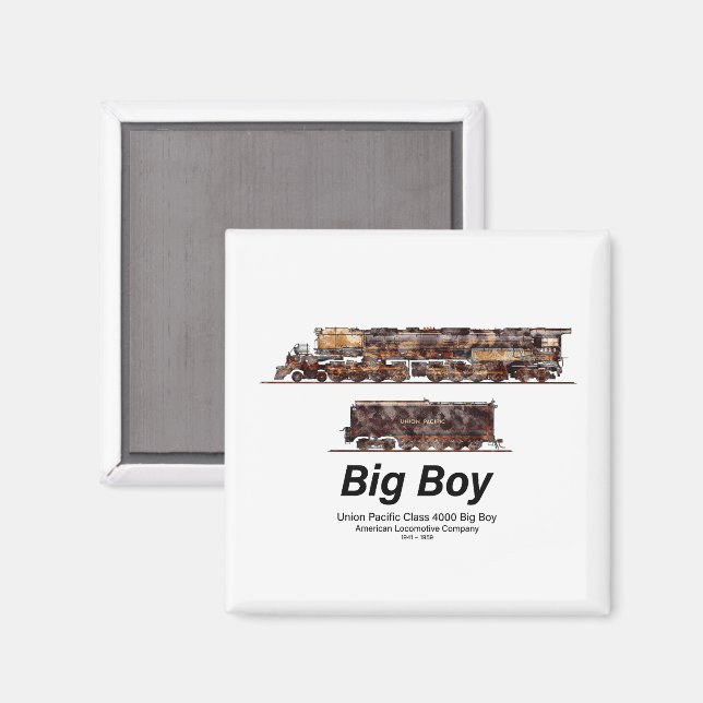 Big Boy Vintage Steam Train American Locomotive  Magnet (Front/Back)
