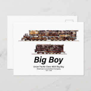 Big Boy Vintage Steam Train American Locomotive Postcard