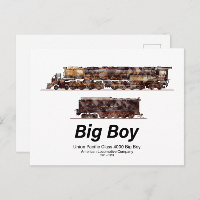 Big Boy Vintage Steam Train American Locomotive  Postcard (Front/Back)