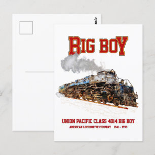 Big Boy Vintage Steam Train American Locomotive  Postcard