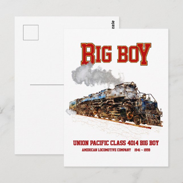 Big Boy Vintage Steam Train American Locomotive  Postcard (Front/Back)