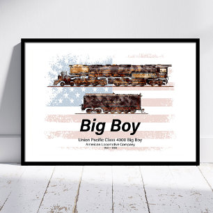 Big Boy Vintage Steam Train American Locomotive Poster