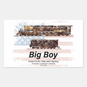 Big Boy Vintage Steam Train American Locomotive  Rectangular Sticker