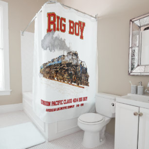 Big Boy Vintage Steam Train American Locomotive  Shower Curtain