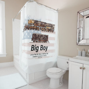 Big Boy Vintage Steam Train American Locomotive  Shower Curtain