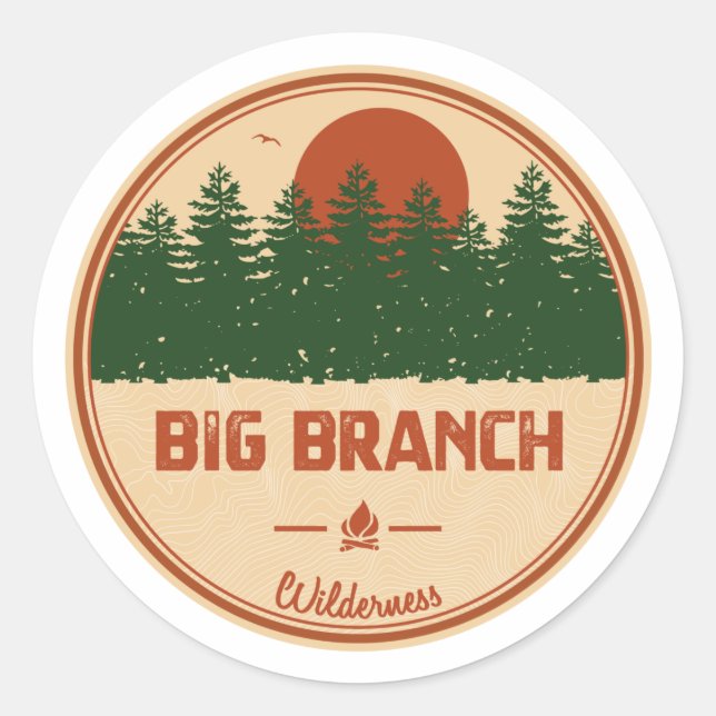 Big Branch Wilderness Vermont Classic Round Sticker (Front)