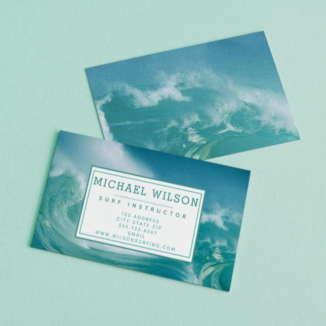 Big Breaking Waves Photo - Surf Instructor Business Card (Creator Uploaded)
