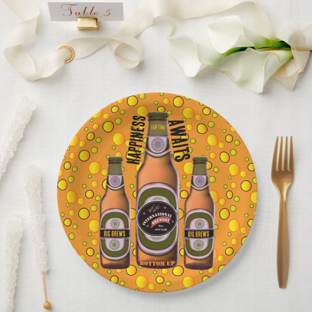 BIG BREWS Custom Beer Paper Plate (Wedding)