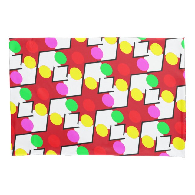 BIG BRIGHT BABY DOT PATTERN BUBBLY HAPPY   PILLOWCASE (Front)