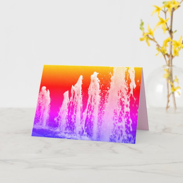 Big Bright Gushing Water Fountains Colourful Card (Yellow Flower)
