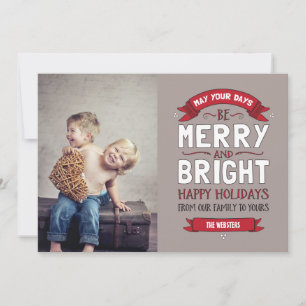 Big Bright & Merry Holiday Photo Card