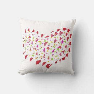Big Bright Red Heart Love Cushion Pillow