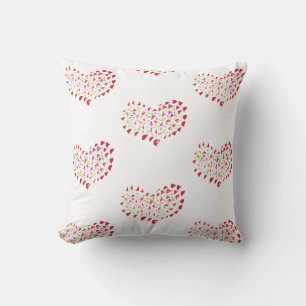 Big Bright Red Hearts Love Cushion Pillow