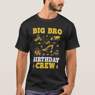 Big Bro Birthday Crew Construction Vehicles Matchi T-Shirt