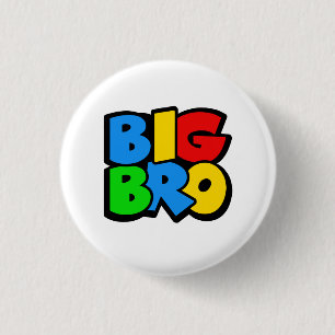 Big Bro Brother Retro Gamer Gaming Inspired design 3 Cm Round Badge