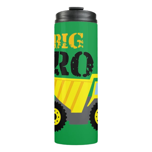 Big Bro Construction Yellow Dump Truck Thermal Tumbler (Front)