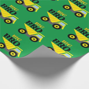 Big Bro Construction Yellow Dump Truck Wrapping Paper