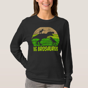 Big Bro Dinosaur Big Brosaurus 2 Two Kids Christma T-Shirt