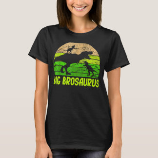 Big Bro Dinosaur Big Brosaurus 2 Two Kids Christma T-Shirt