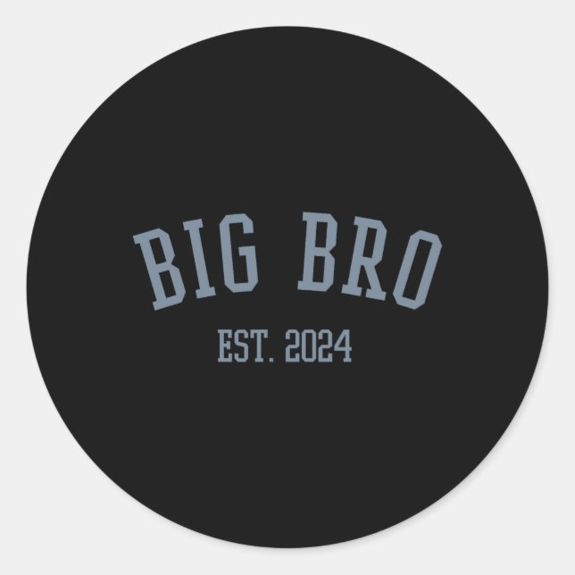 Big Bro Est. 2024 New Big Brother  Classic Round Sticker (Front)