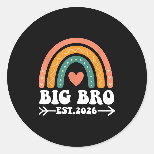 Big Bro Est 2026 New Big Brother Announcement Rain Classic Round Sticker (Front)